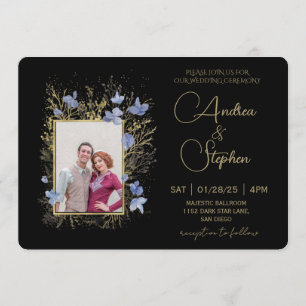 Invitación Elegante Boda de Invierno con Follaje Invernal