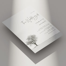 Invitación Elegante Boda de Invierno - Copo de nieve blanco y
