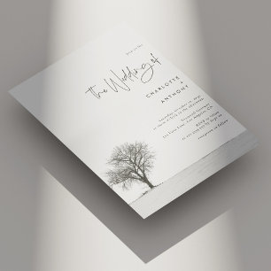 Invitación Elegante Boda de Invierno - Copo de nieve blanco y