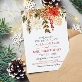 Invitación Elegante Boda de Invierno de Flores