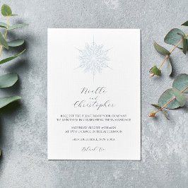 Invitación Elegante Boda De Invierno De Helado Azul De Nieve