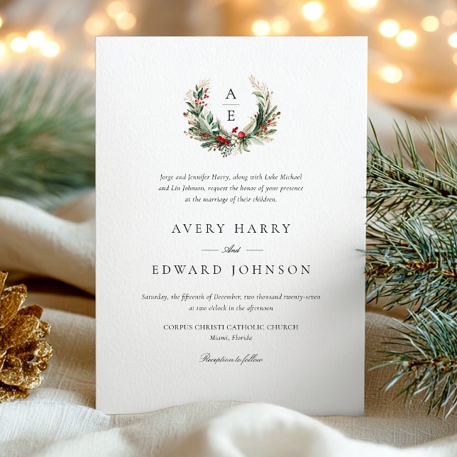 Invitación Elegante Boda de Invierno de Navidad (Subido por el creador)