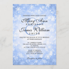 Invitación Elegante Boda de Invierno Maravilla Azul esparcido