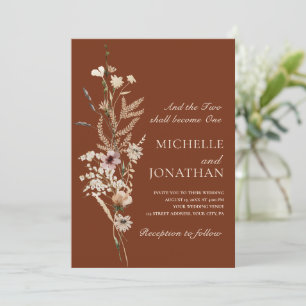 Invitación Elegante Boda de la Biblia Cristiana Floral de Flo