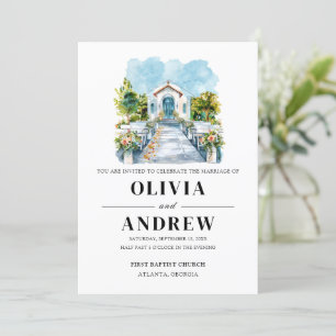 Invitación Elegante Boda de la Capilla Católica Sencilla