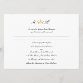Invitación Elegante Boda de la Corona Real