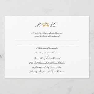 Invitación Elegante Boda de la Corona Real