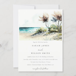Invitación Elegante Boda de la costa de la Palm Beach