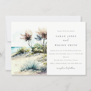Invitación Elegante Boda de la costa de la Palm Beach
