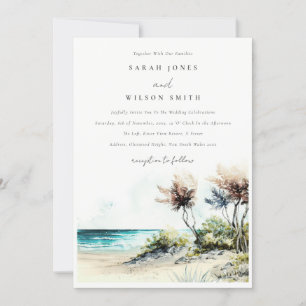 Invitación Elegante Boda de la costa de la Palm Beach