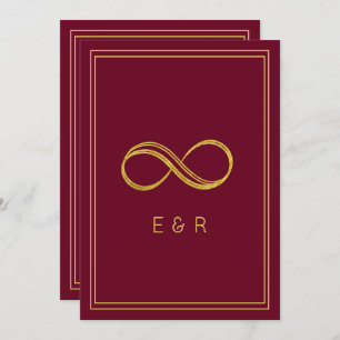 Invitación Elegante Boda de la Eternidad del Oro de Borgoña