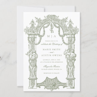 Invitación Elegante Boda de la franja del borde del ornamento