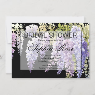 Invitación Elegante boda de la glicinia de color púrpura suav