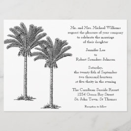 Invitación Elegante Boda de la Isla Tropical Palm Tree Formal