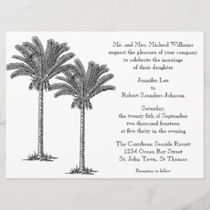 Invitación Elegante Boda de la Isla Tropical Palm Tree Formal
