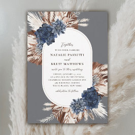 Invitación Elegante Boda de la Marina Boho y Florals Marrones