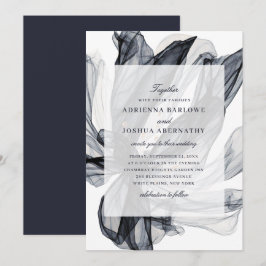 Invitación Elegante Boda de la Marina Floral Smoky