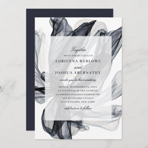 Invitación Elegante Boda de la Marina Floral Smoky