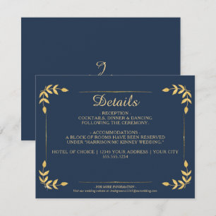 Invitación Elegante Boda de la Marina Gold Greeneration Class