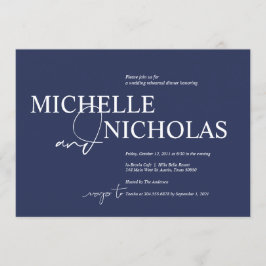 Invitación Elegante Boda de la Marina Minimalismo para la cen