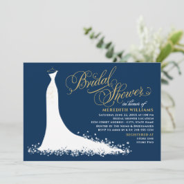 Invitación Elegante Boda de la Marina y ducha de novias con t