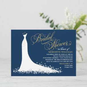 Invitación Elegante Boda de la Marina y ducha de novias con t
