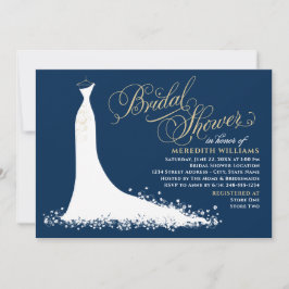 Invitación Elegante Boda de la Marina y ducha de novias con t