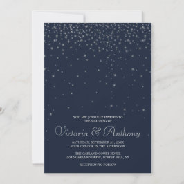 Invitación Elegante Boda de la Marina y las Estrellas de Plat