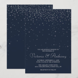 Invitación Elegante Boda de la Marina y las Estrellas de Plat
