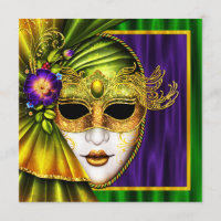 Elegante Boda de la máscara veneciana Mardi Gras