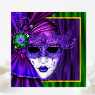 Invitación Elegante Boda de la máscara veneciana Mardi Gras