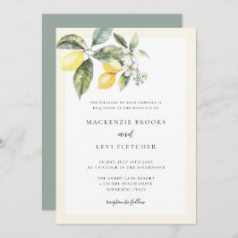 Invitación Elegante Boda de la Naturaleza Amarillo con manteq