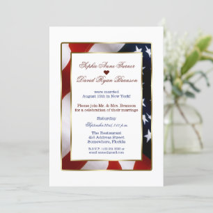 Invitación Elegante Boda de la noche de la bandera de los Est
