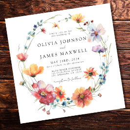 Invitación Elegante Boda de la Plaza de las Flores Silvestres