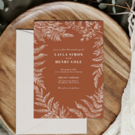 Invitación Elegante Boda de la Terracota Botánica de la Hoja