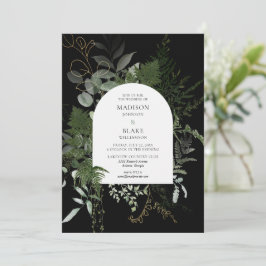 Invitación Elegante Boda de la vegetación de los bosques salv