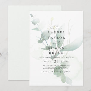 Invitación Elegante Boda de la vegetación desgastada