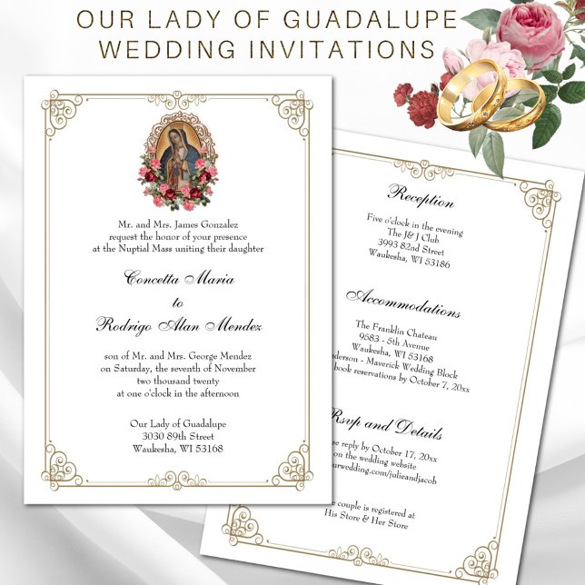 Invitación Elegante Boda de la Virgen Católica Guadalupe (Subido por el creador)