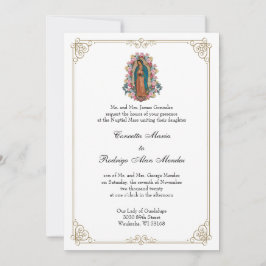 Invitación Elegante Boda de la Virgen Católica Guadalupe