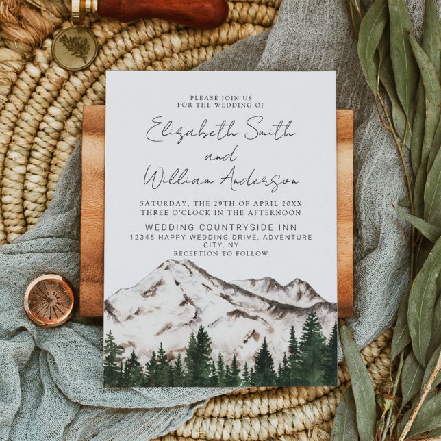 Invitación Elegante Boda de las montañas acuáticas (Subido por el creador)