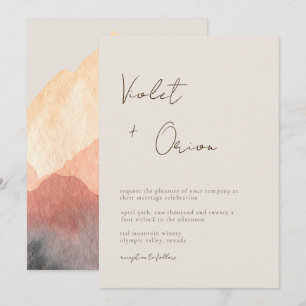 Invitación Elegante Boda de las montañas manuscritas