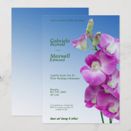 Invitación Elegante Boda de las orquídeas púrpuras