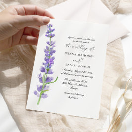 Invitación Elegante Boda de Lavanda de Flores