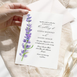 Invitación Elegante Boda de Lavanda de Flores