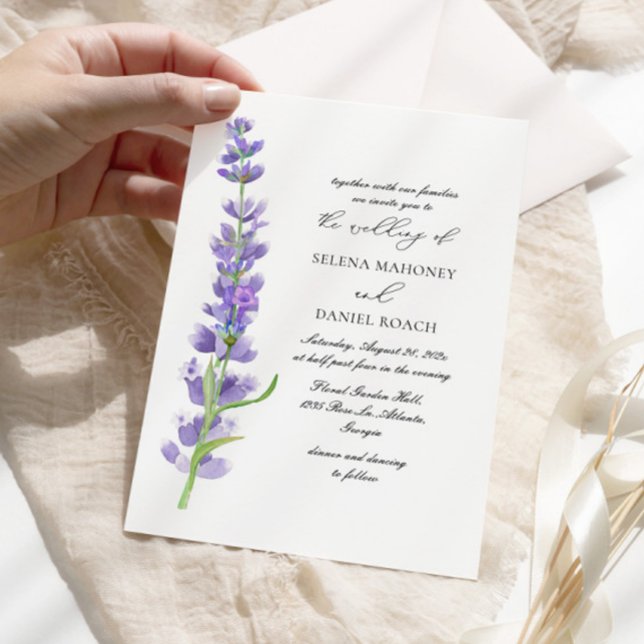Invitación Elegante Boda de Lavanda de Flores (Subido por el creador)