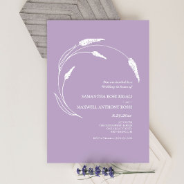 Invitación Elegante Boda de lavanda de mano moderna