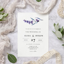 Invitación Elegante boda de lavanda floral