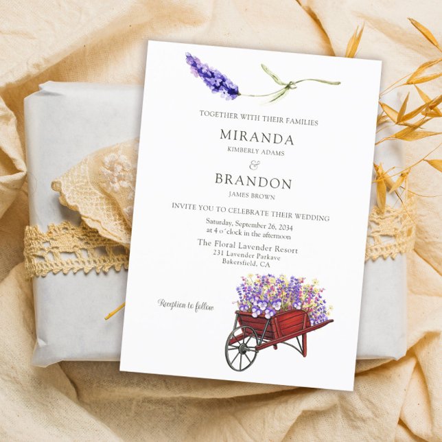 Invitación Elegante Boda de Lavanda Floral (Subido por el creador)