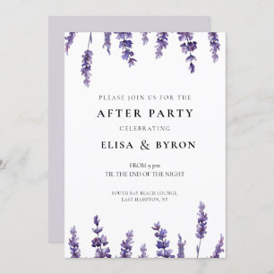 Invitación Elegante boda de lavanda floral tras fiesta
