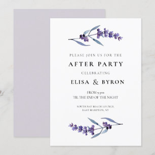 Invitación Elegante boda de lavanda floral tras fiesta